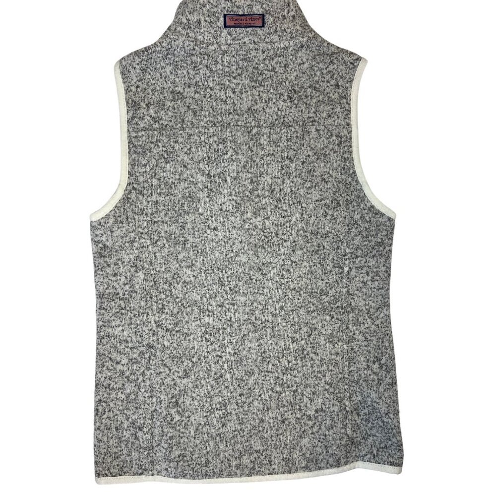 Vineyard Vines Sweater Fleece Zip-Up Vest in Heather Grey Size XS - Picture 4 of 7